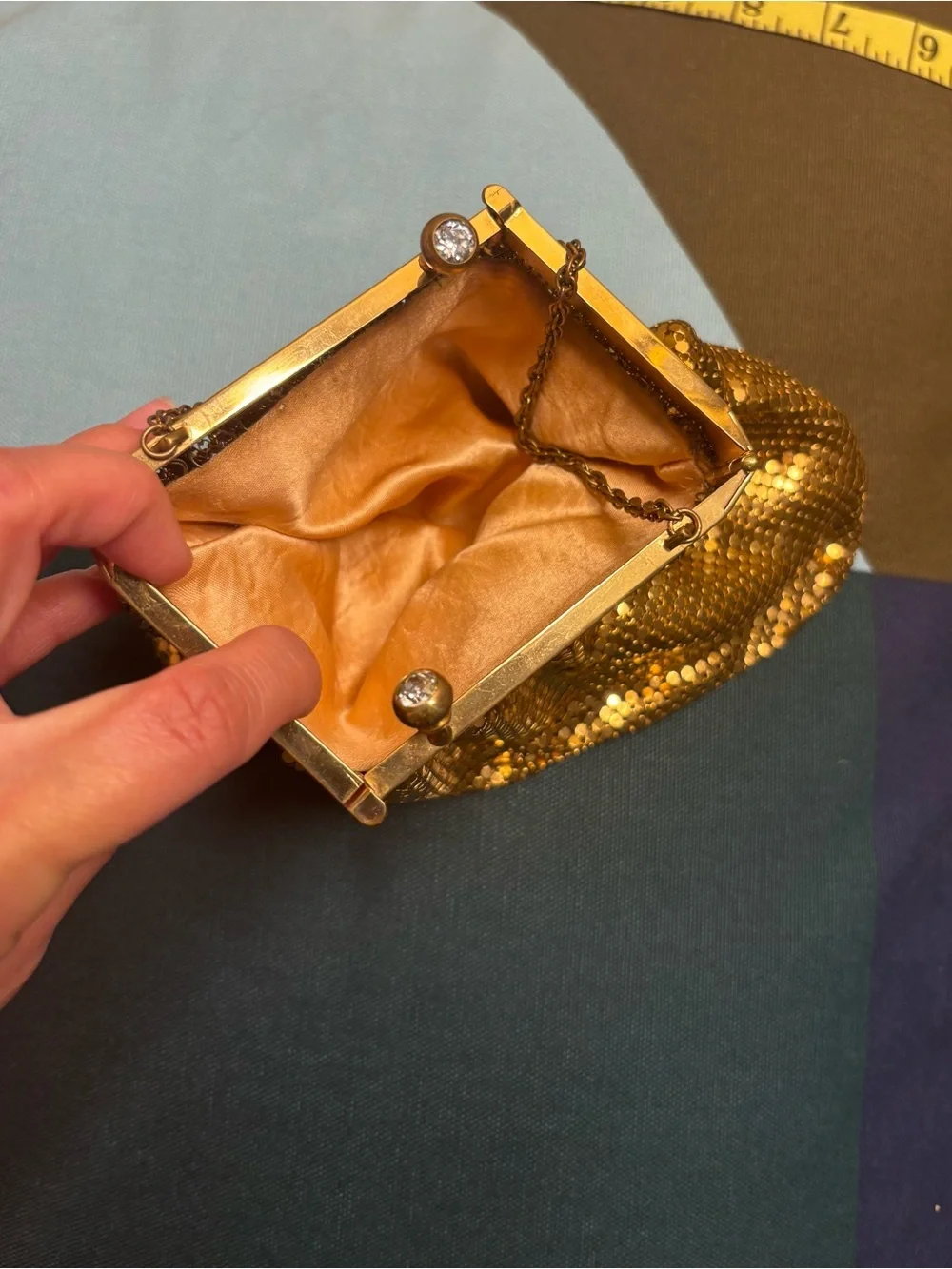 Vintage Gold Mesh Evening Clutch
